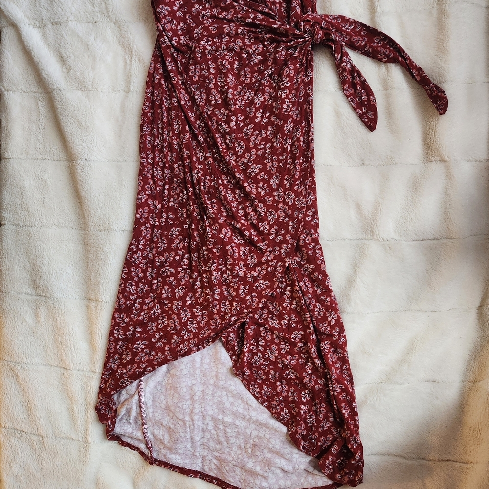 Joe Fresh Red & White High Low Floral Dress – Size Small - Picture 3 of 6